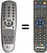 Télécommande équivalente LG CT 15Q91 KE / KEX