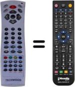 Télécommande équivalente Techwood TKD3607 [ DVX ]