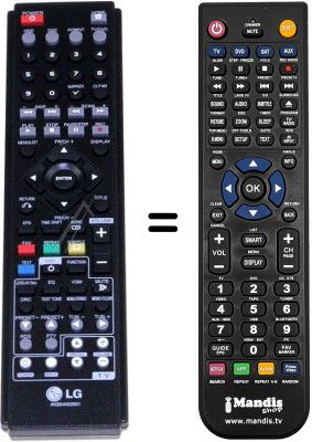 Télécommande équivalente LG HRT403DA