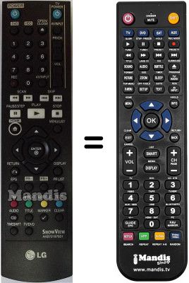 Télécommande équivalente LG AKB72197601 Télécommande équivalente LG AKB72197601