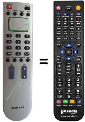 Télécommande équivalente Samsung TP 500 FR / AT / 29622-038.16 Télécommande équivalente Samsung TP 500 FR / AT / 29622-038.16