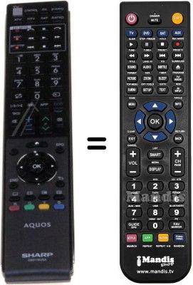 Télécommande équivalente Sharp HVS57303