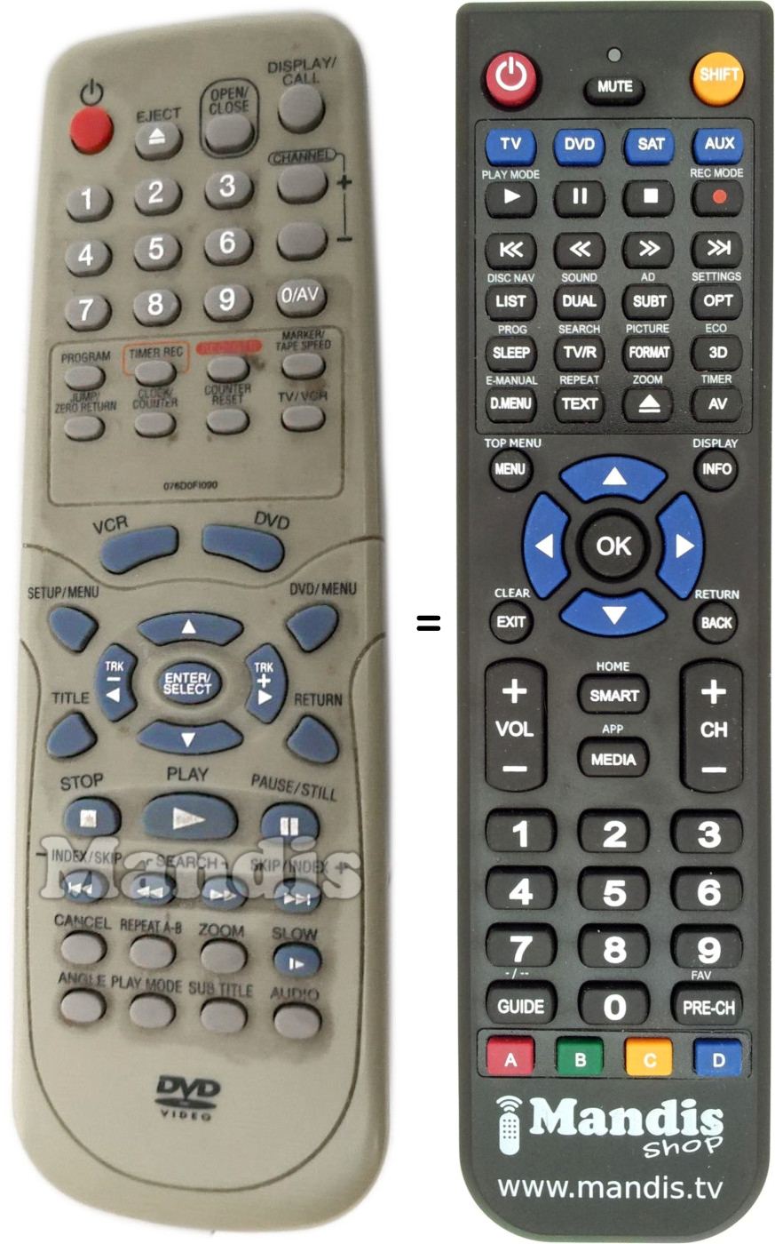 Replacement remote control Orion 076D0F1090