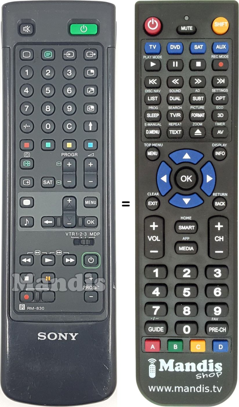 Replacement remote control Sony RM-830