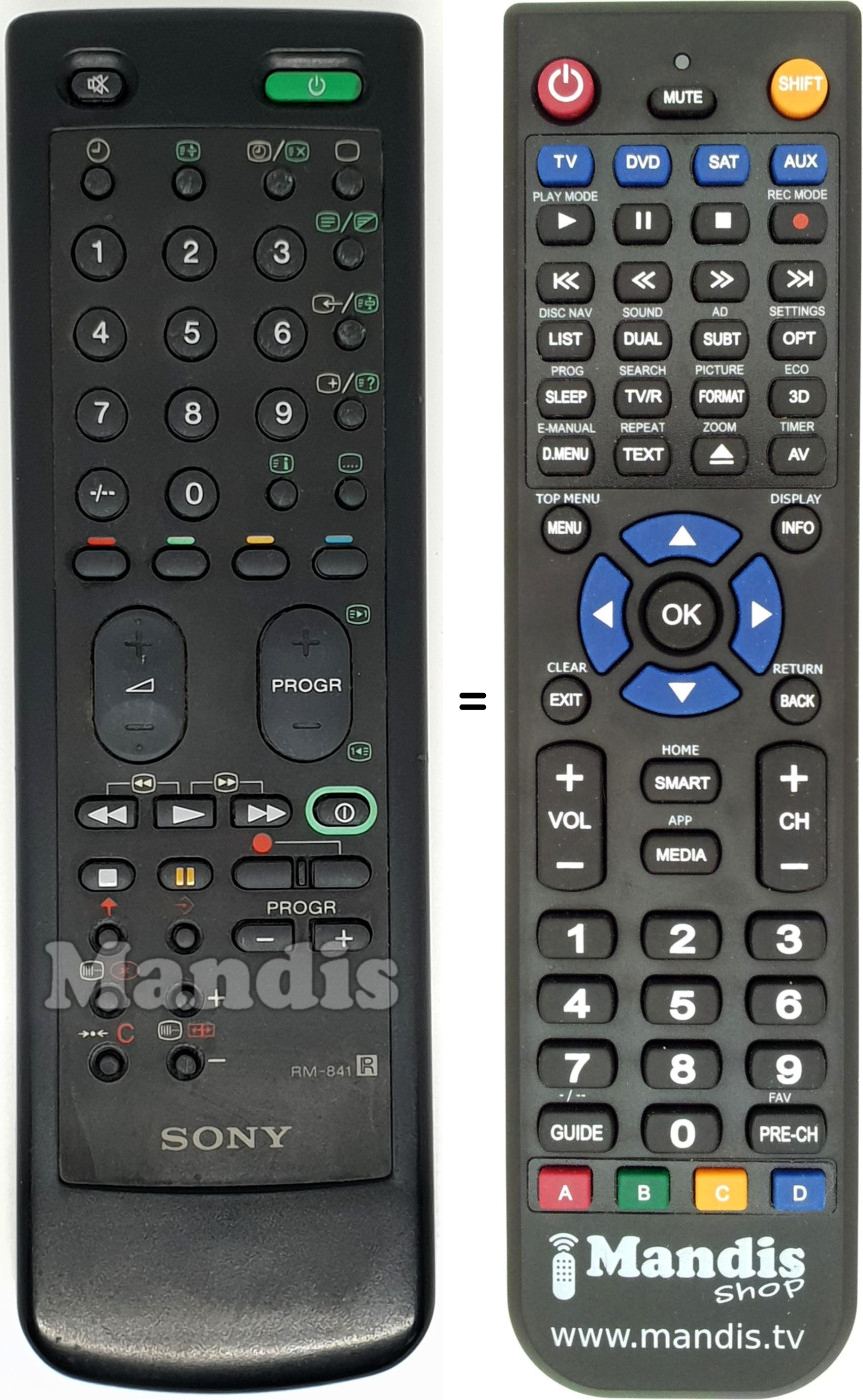 Replacement remote control Sony RM-841