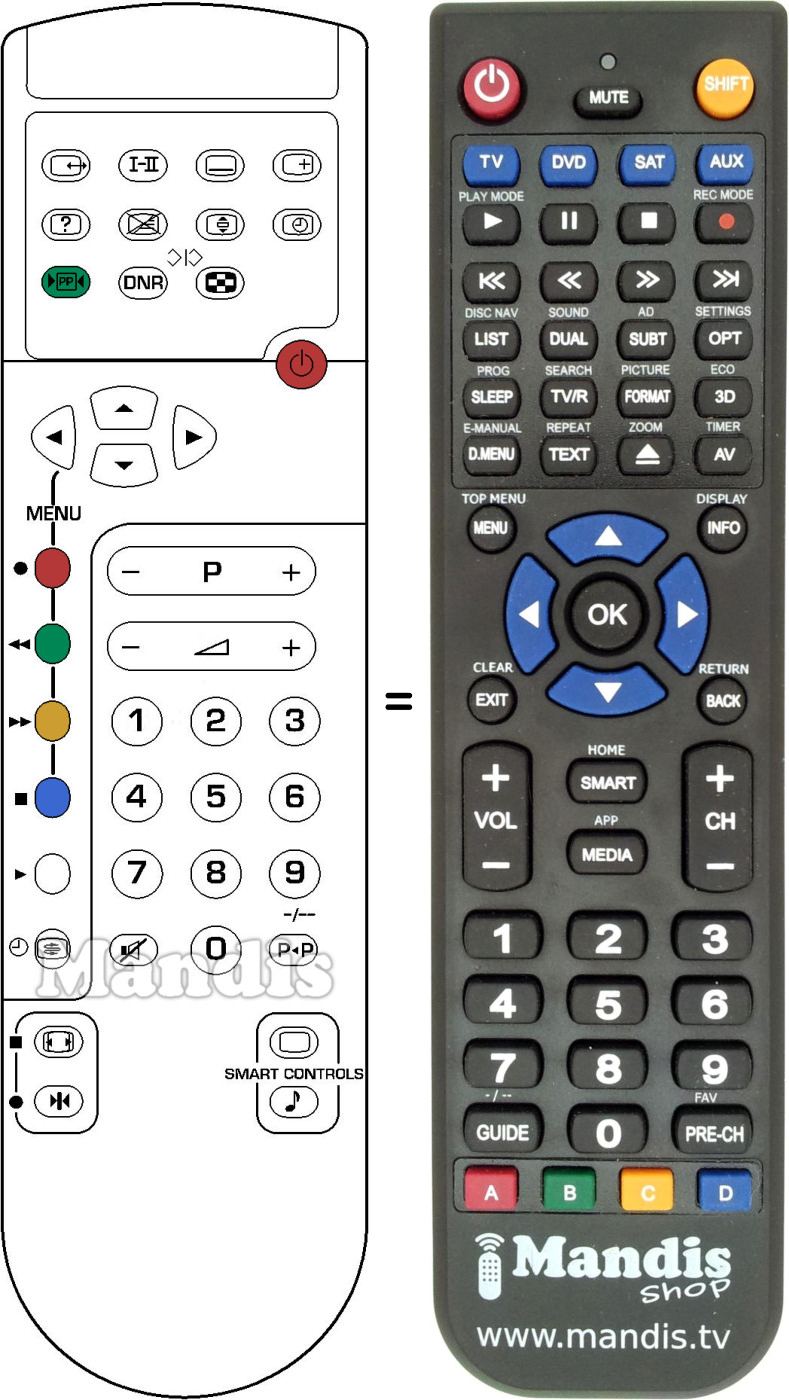Replacement remote control SBR 482221810675