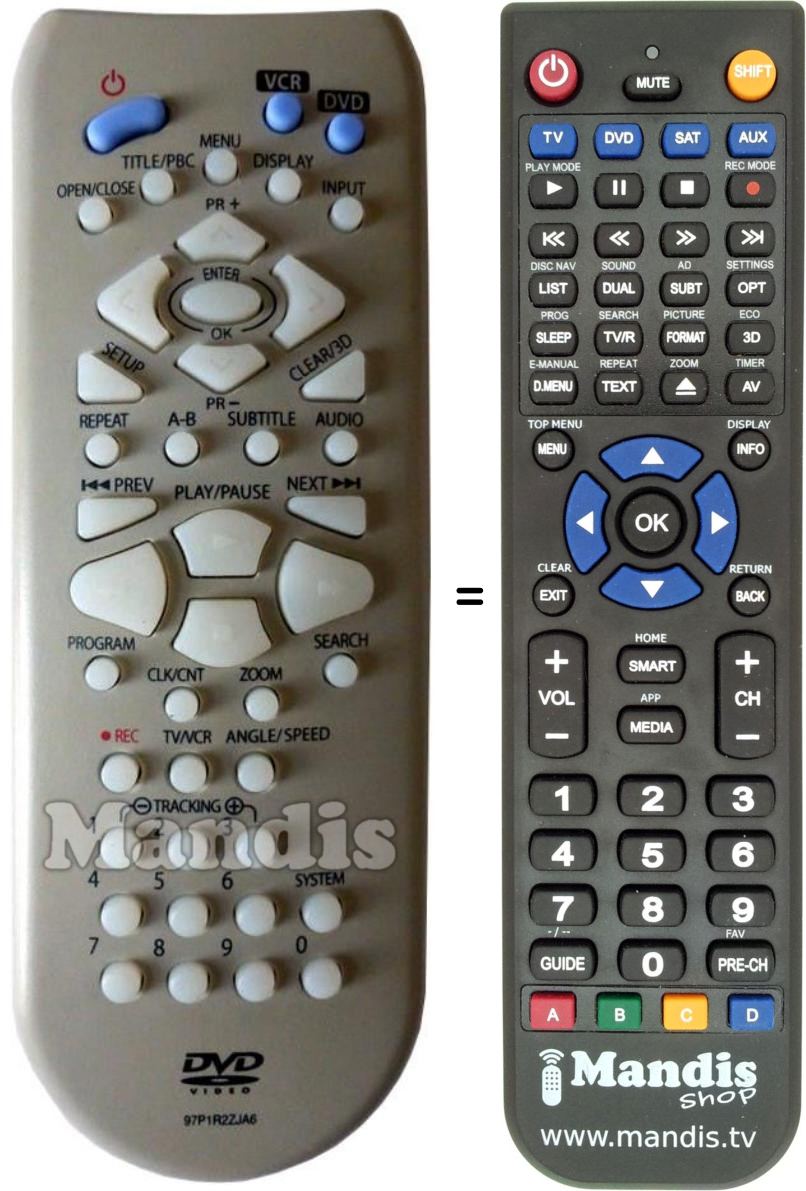 Replacement remote control Daewoo 97P1R2ZJA6
