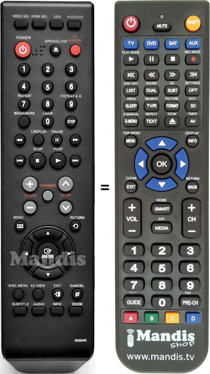 Replacement remote control Yamaha AK59-00084K