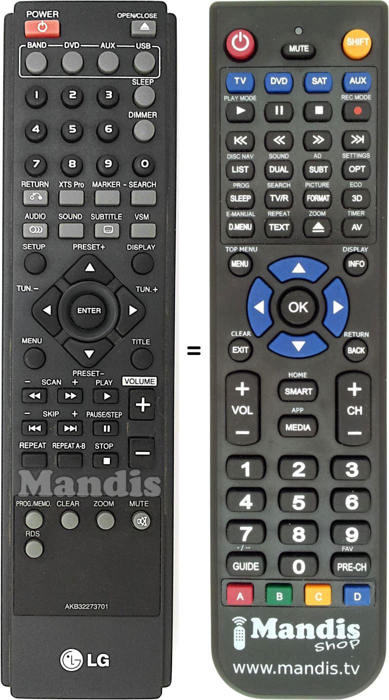Replacement remote control Goldstar AKB32273701