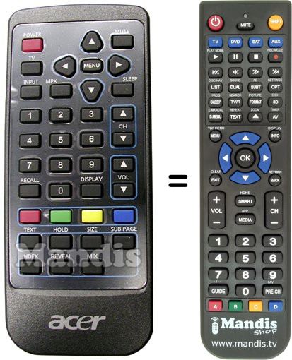 Replacement remote control Acer 25M04V7001