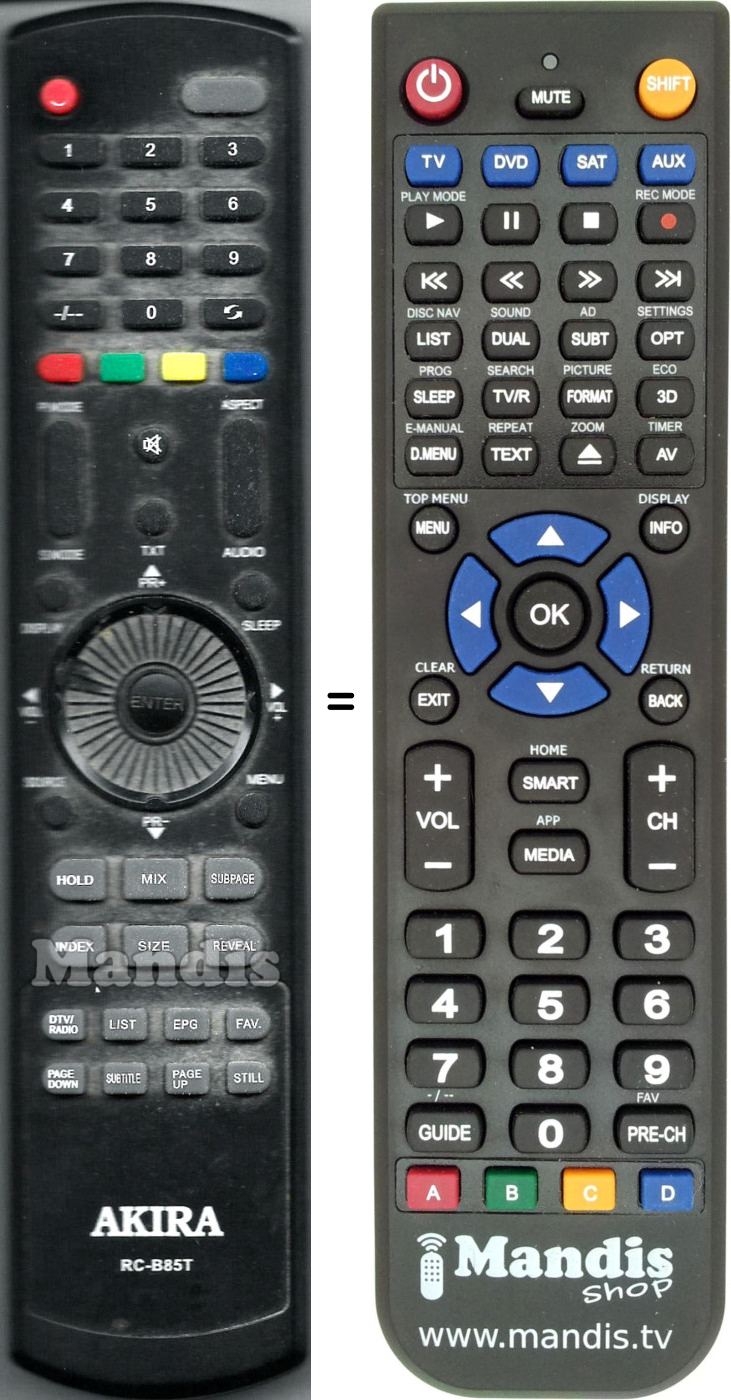 Replacement remote control RC-B85T