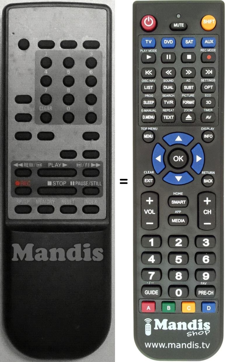 Replacement remote control Sanyo B13540