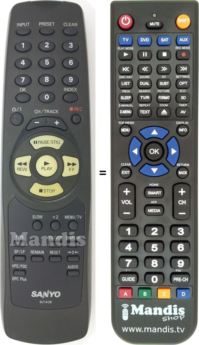 Télécommande équivalente B21408