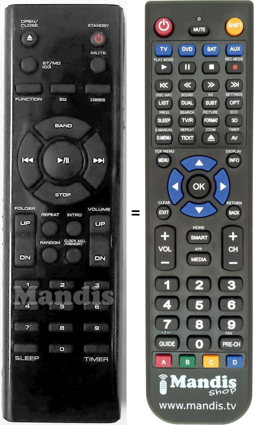 Replacement remote control Bluesky MCD-1017