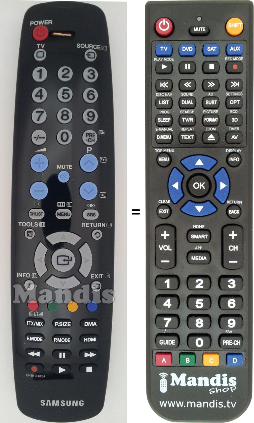Replacement remote control Samsung BN59-00685A