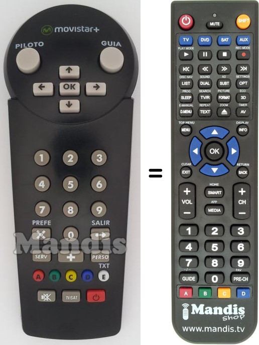 Replacement remote control Thomson CANAL+