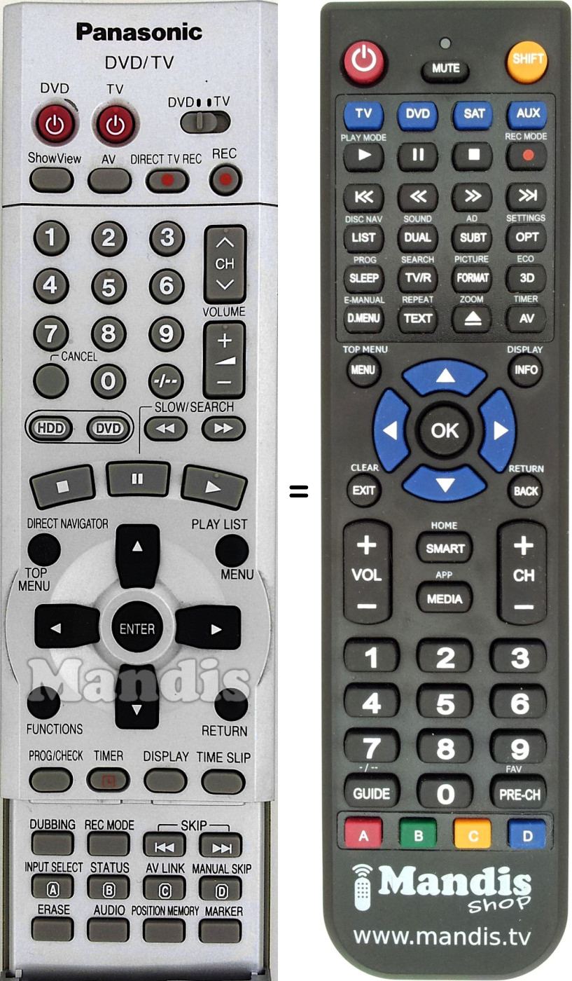 Replacement remote control National EUR7615KD0