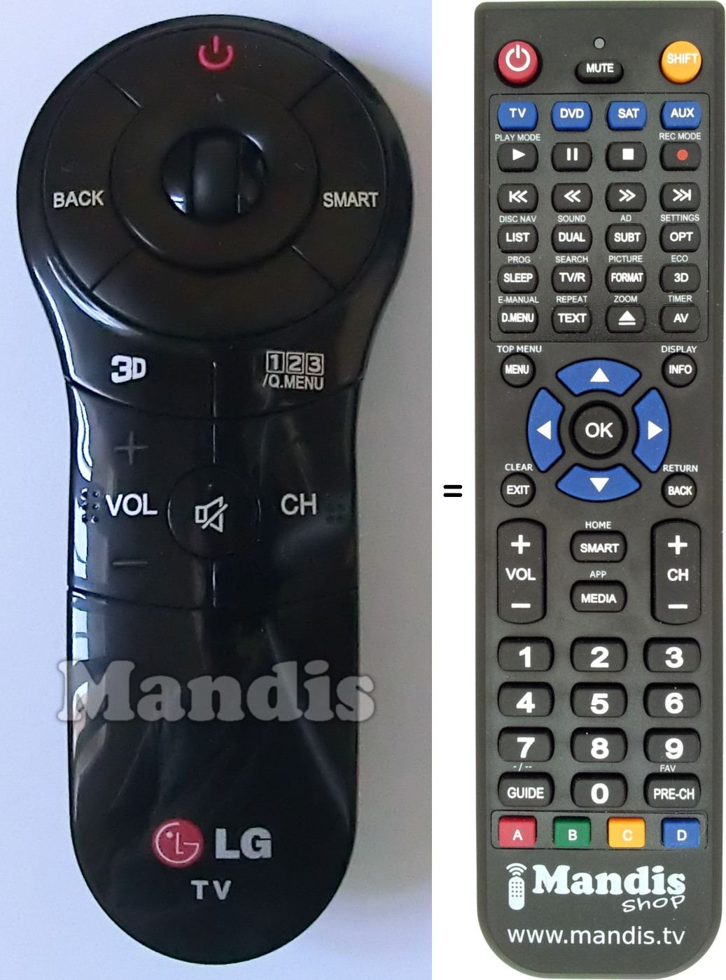 Replacement remote control LG AKB73775902