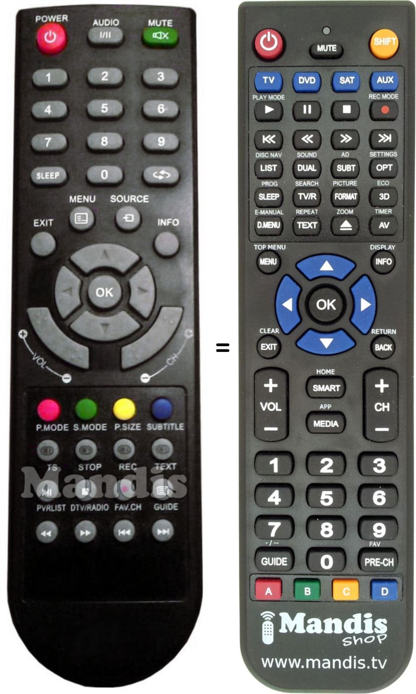Replacement remote control Best Buy Mob001