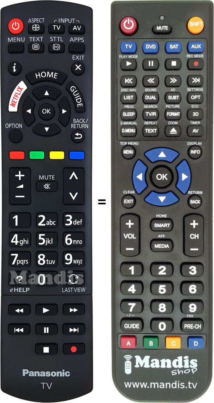 Replacement remote control N2QAYB001109