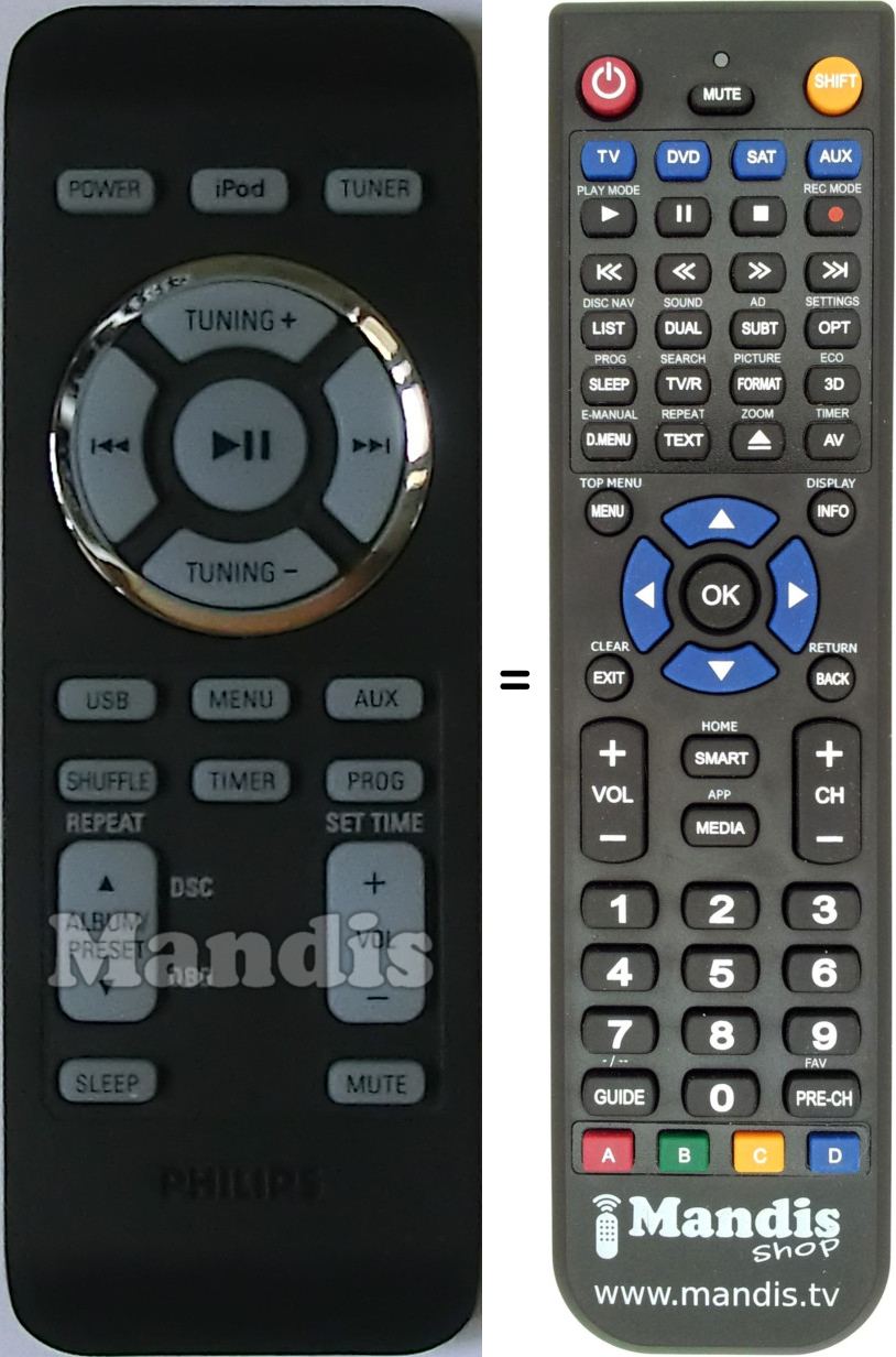 Replacement remote control Philips 996510013850
