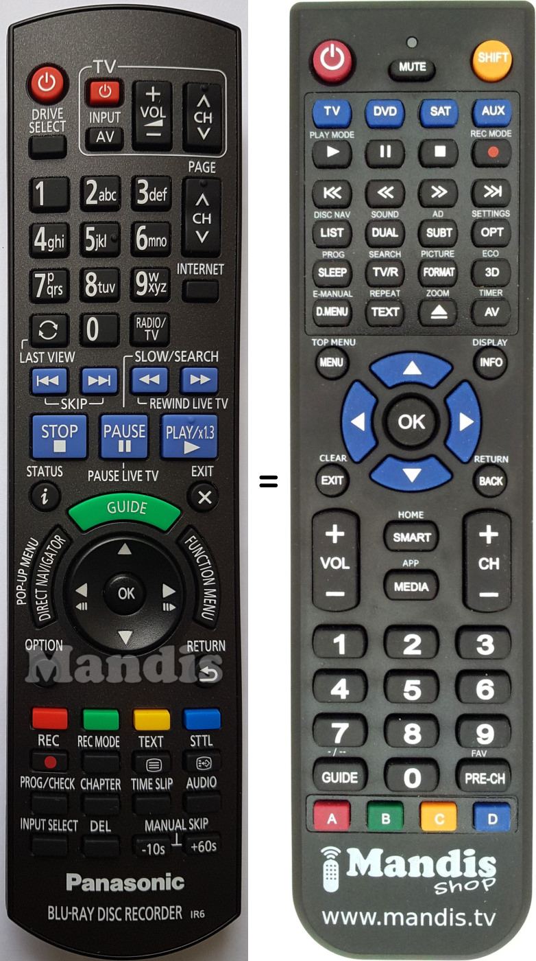 Replacement remote control Panasonic N2QAYB000986