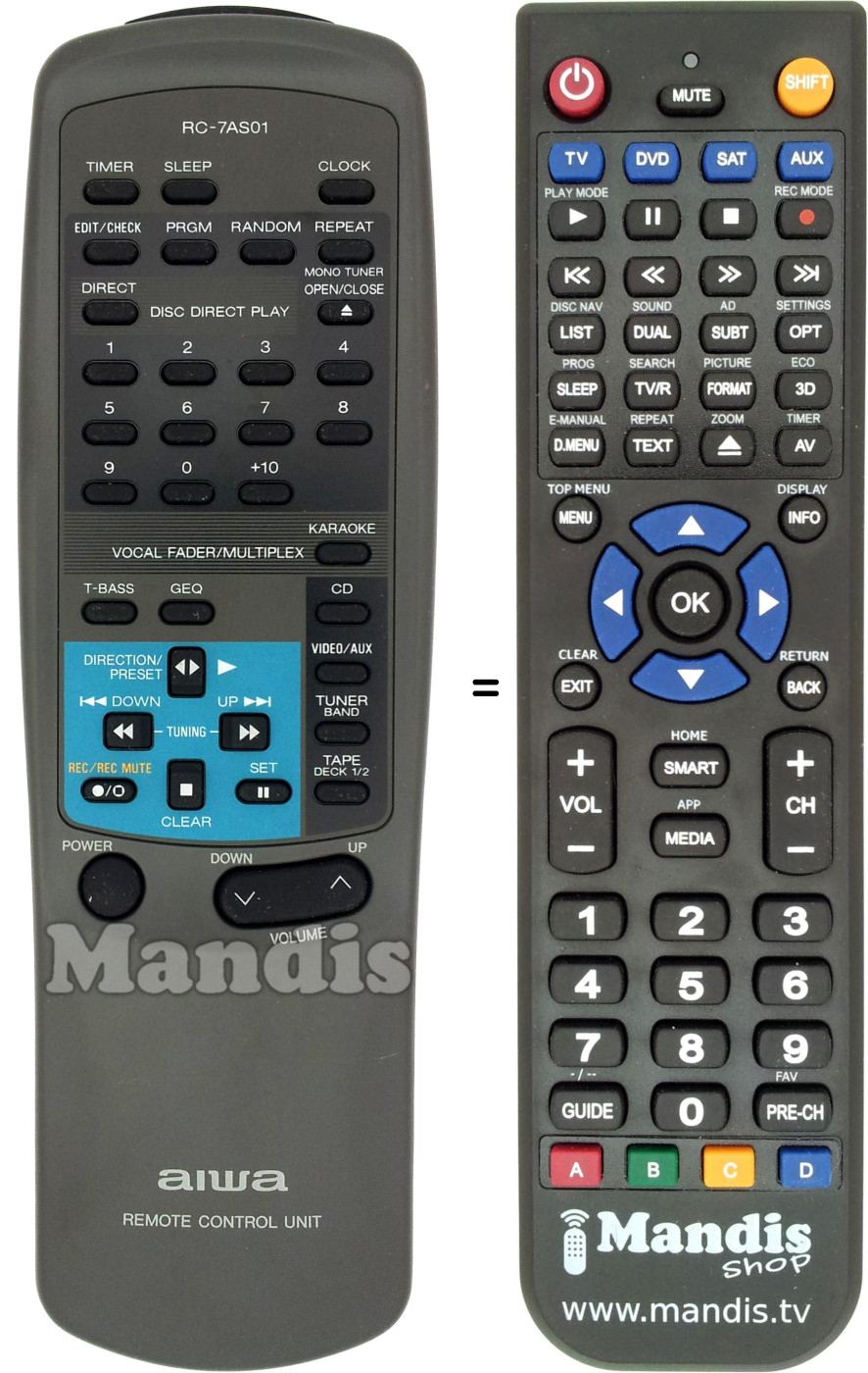 Replacement remote control RC-7AS01