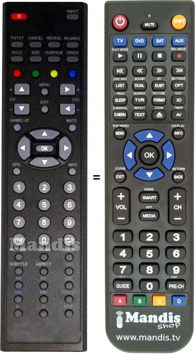 Replacement remote control SEEVIEW 472563