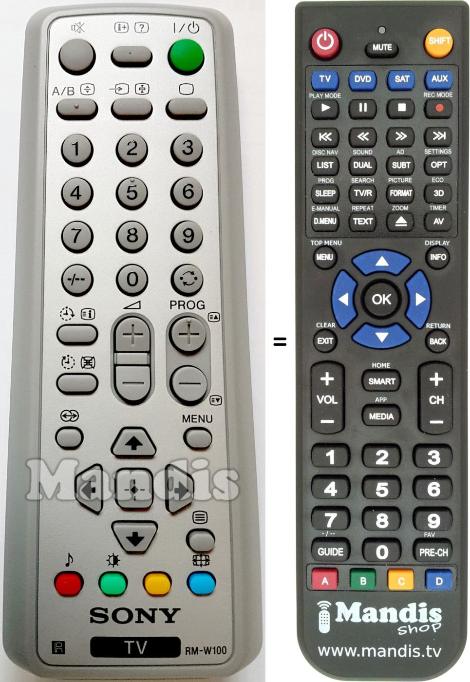 Replacement remote control Sony RM-W100