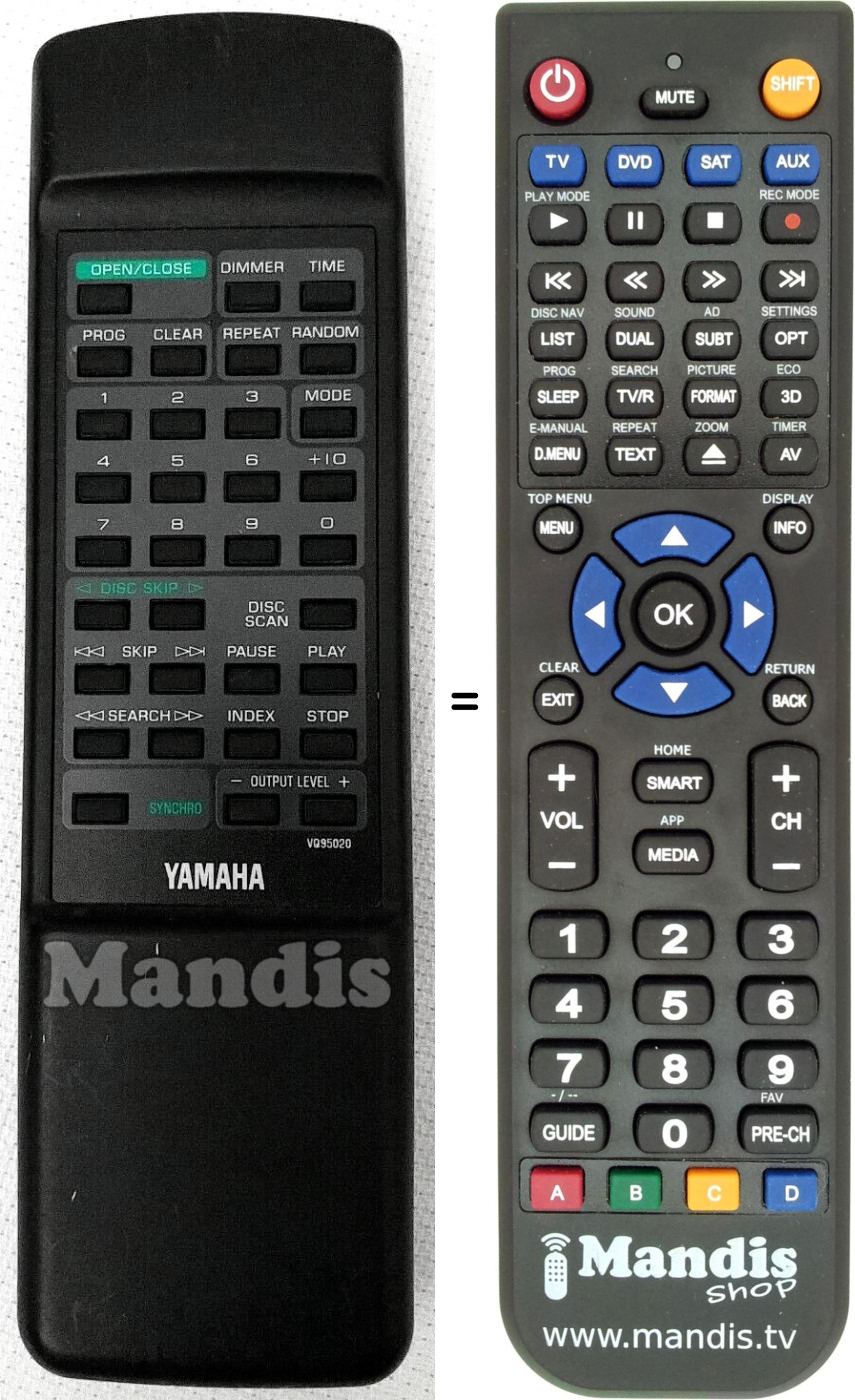 Télécommande équivalente VQ95020