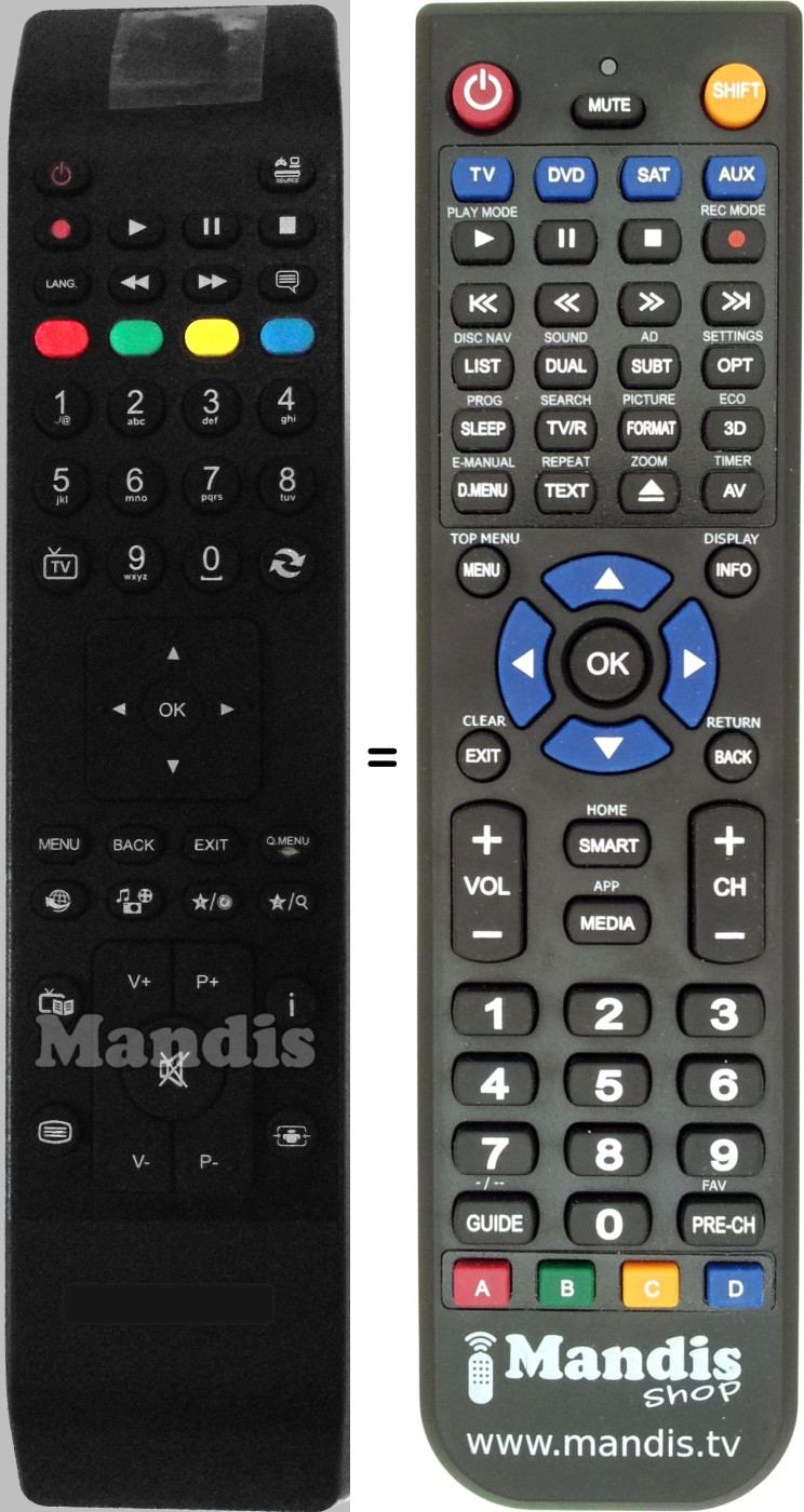 Replacement remote control NordMende RC-4800