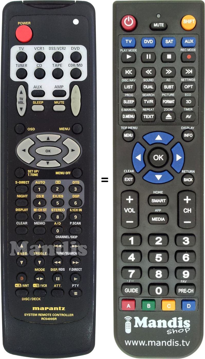 Replacement remote control Marantz RC5400SR