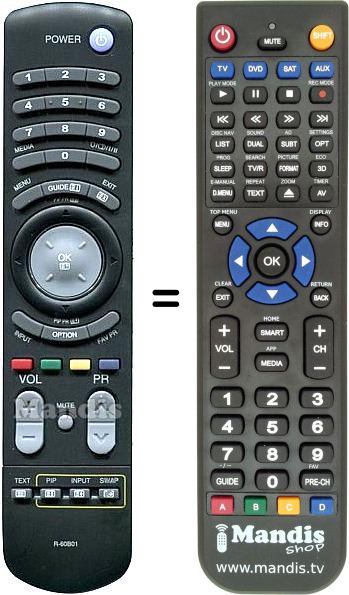 Replacement remote control R-60B01