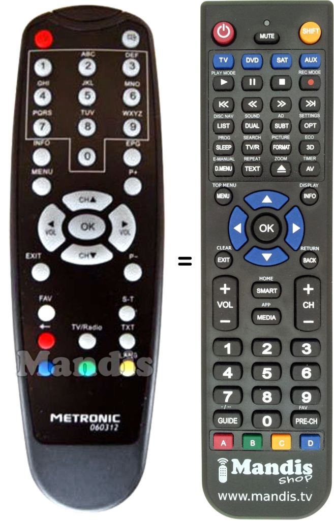 Replacement remote control Metronic 060312