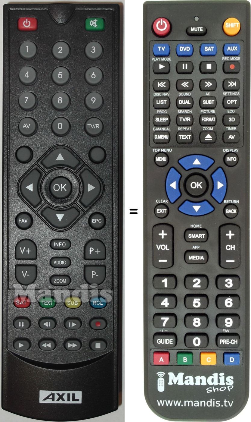 Replacement remote control Axil RS0620M