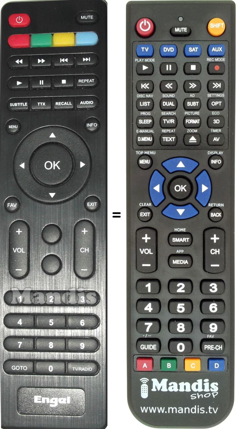 Replacement remote control Axil RT0101HD