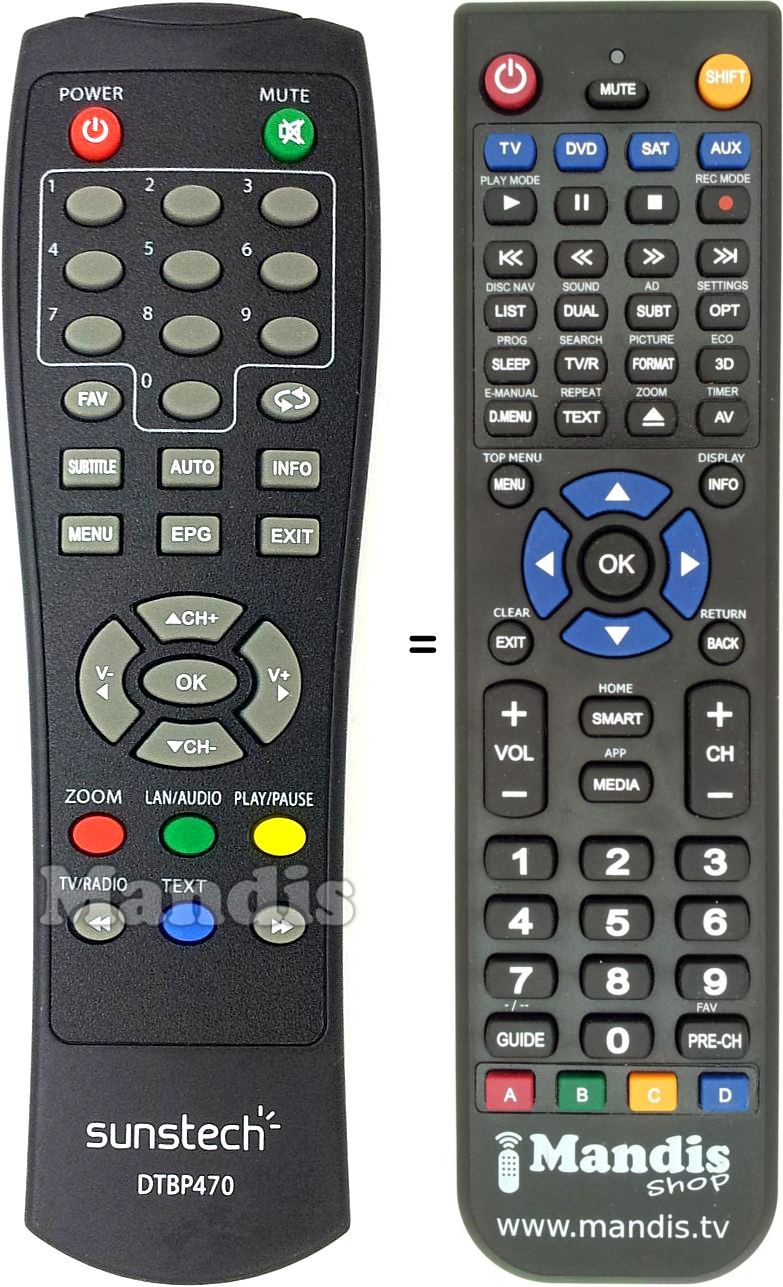 Replacement remote control DTBP470
