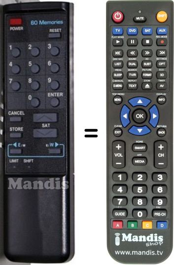 Replacement remote control SUPERJACK V-BOX II