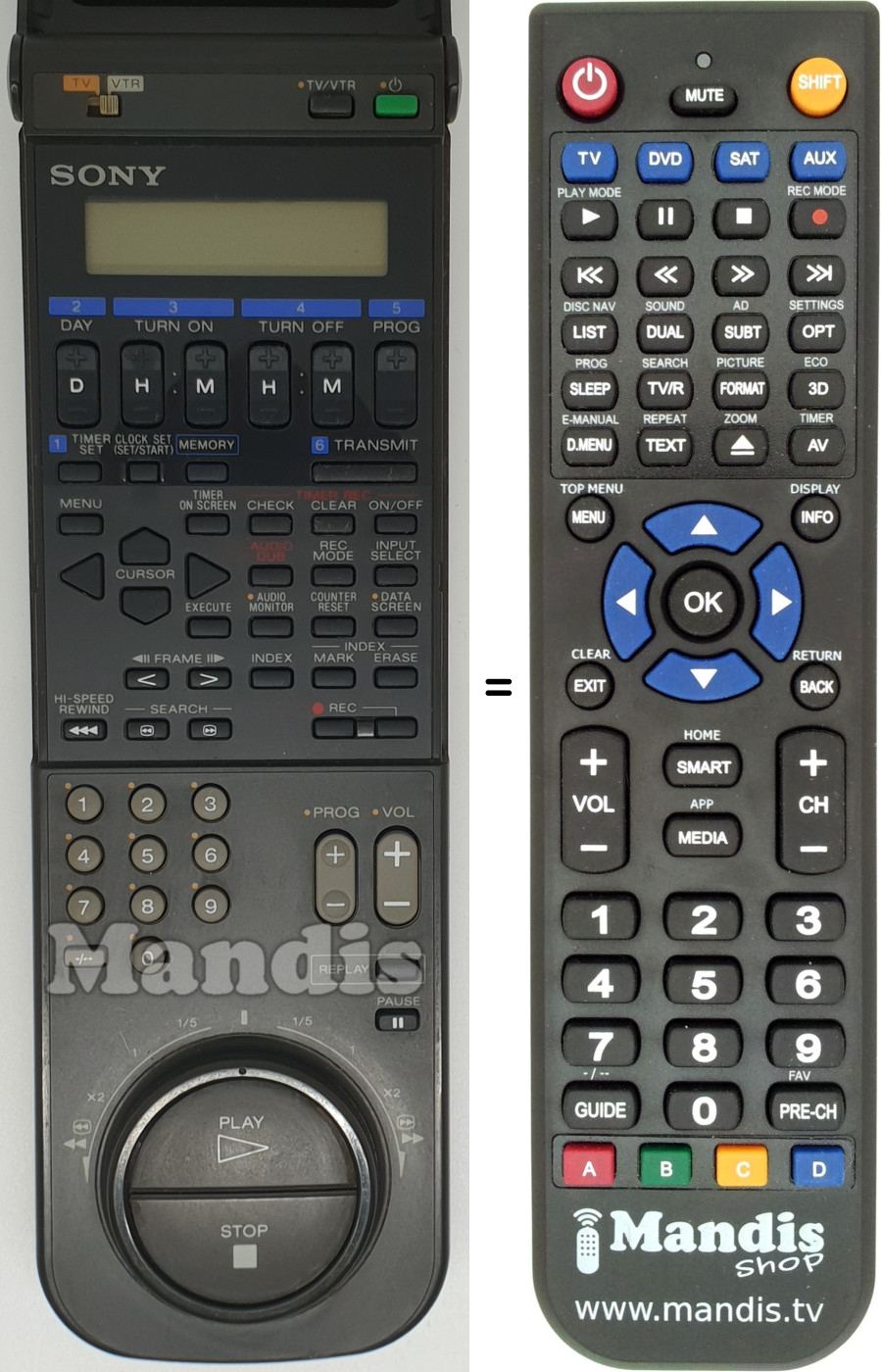 Télécommande équivalente RMT-V118