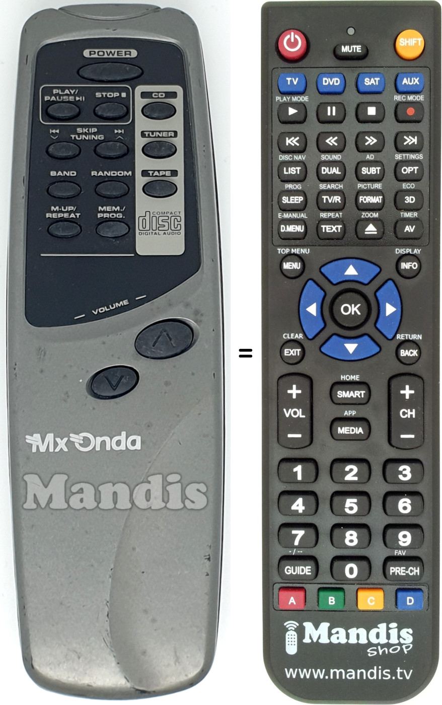 Télécommande équivalente MX007