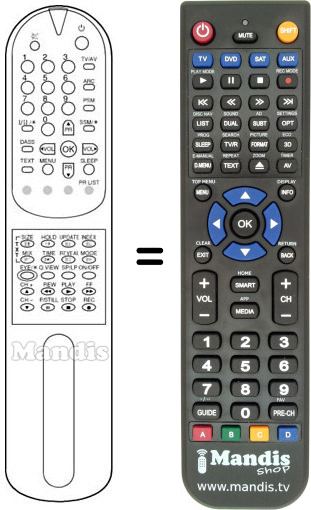 Replacement remote control Goldstar 6710V00009M