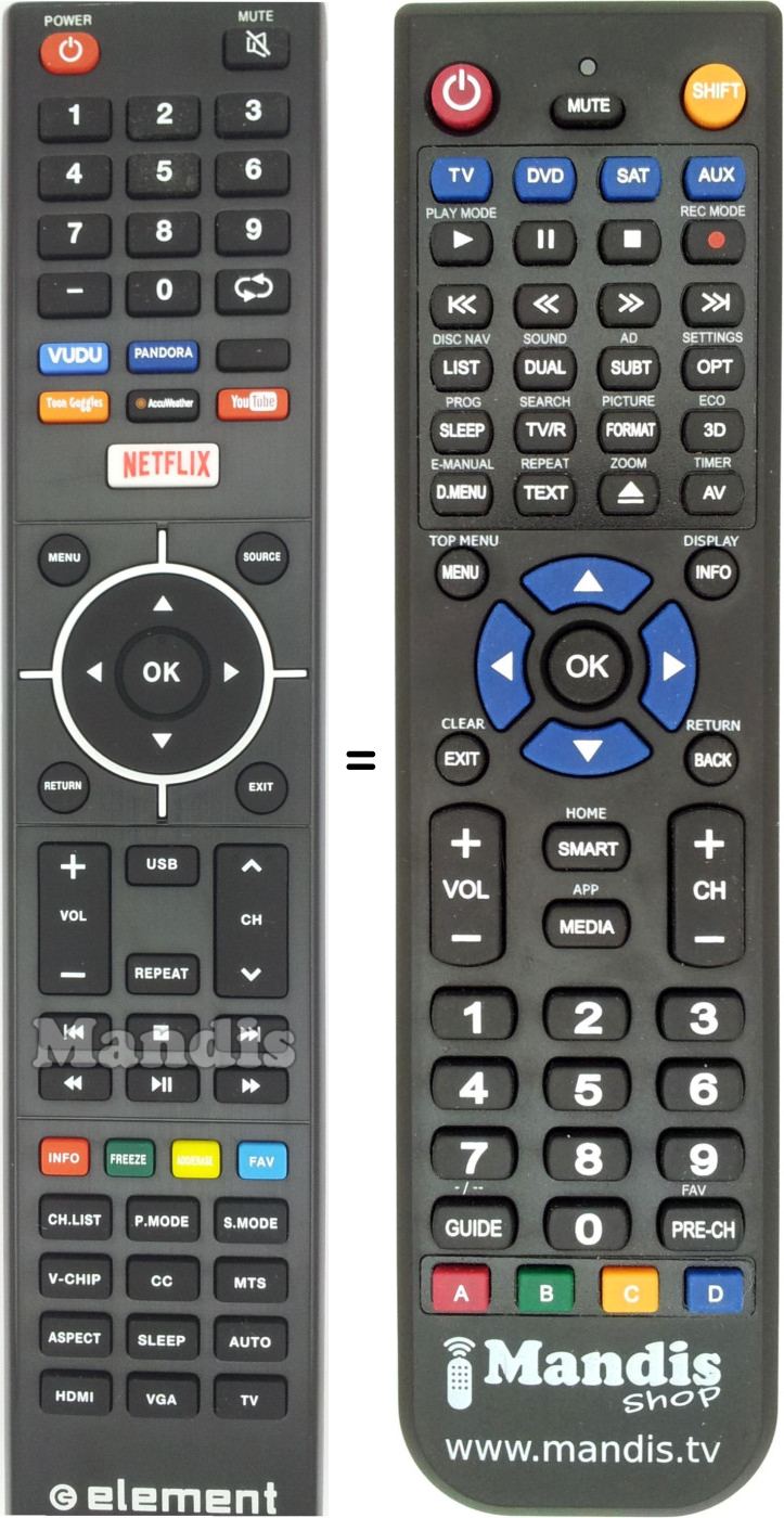 Replacement remote control 845-058-03B03
