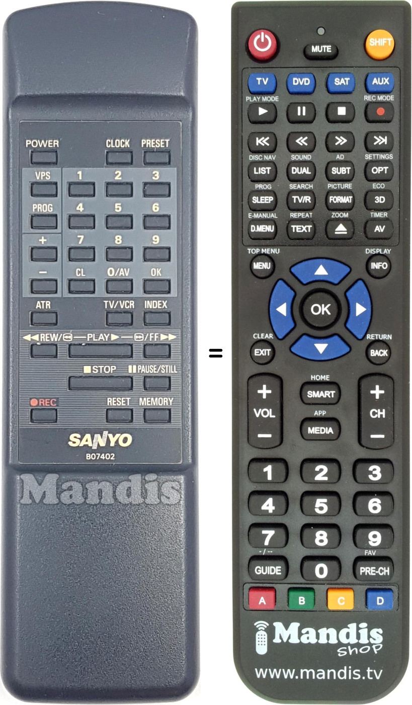Replacement remote control B07402
