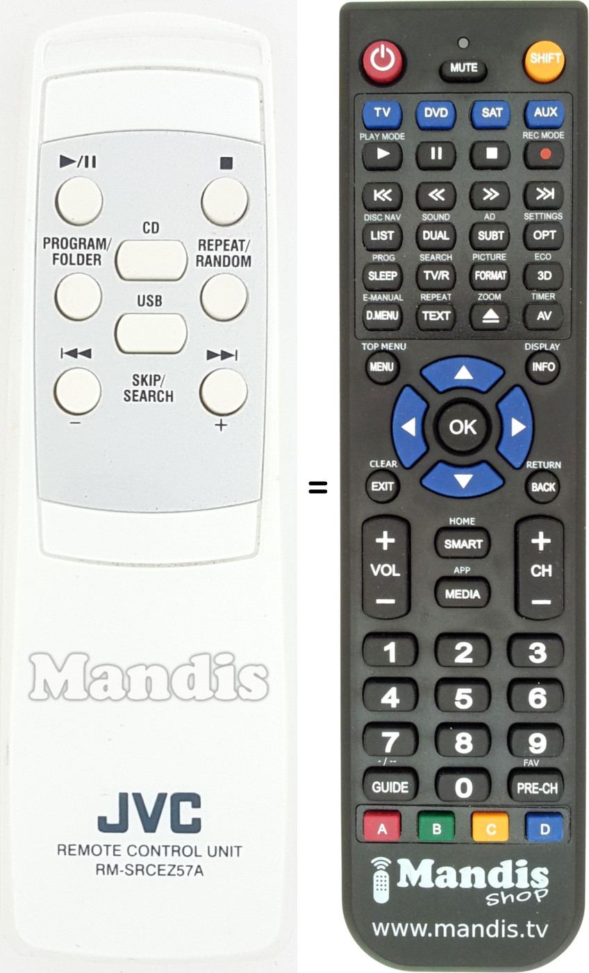 Télécommande équivalente JVC RM-SRCEZ57A