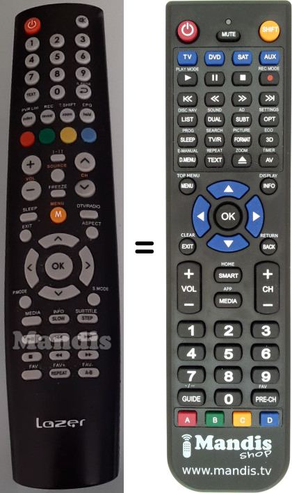 Replacement remote control LEDDTV1526H