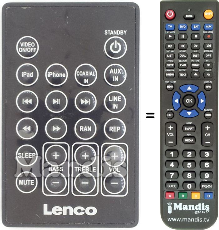 Replacement remote control Lenco003