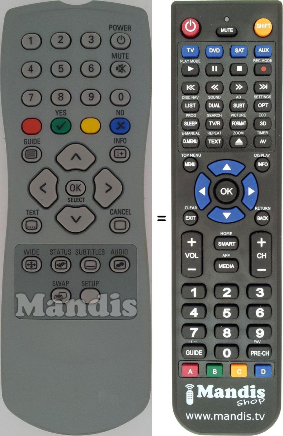 Télécommande équivalente REMCON1447