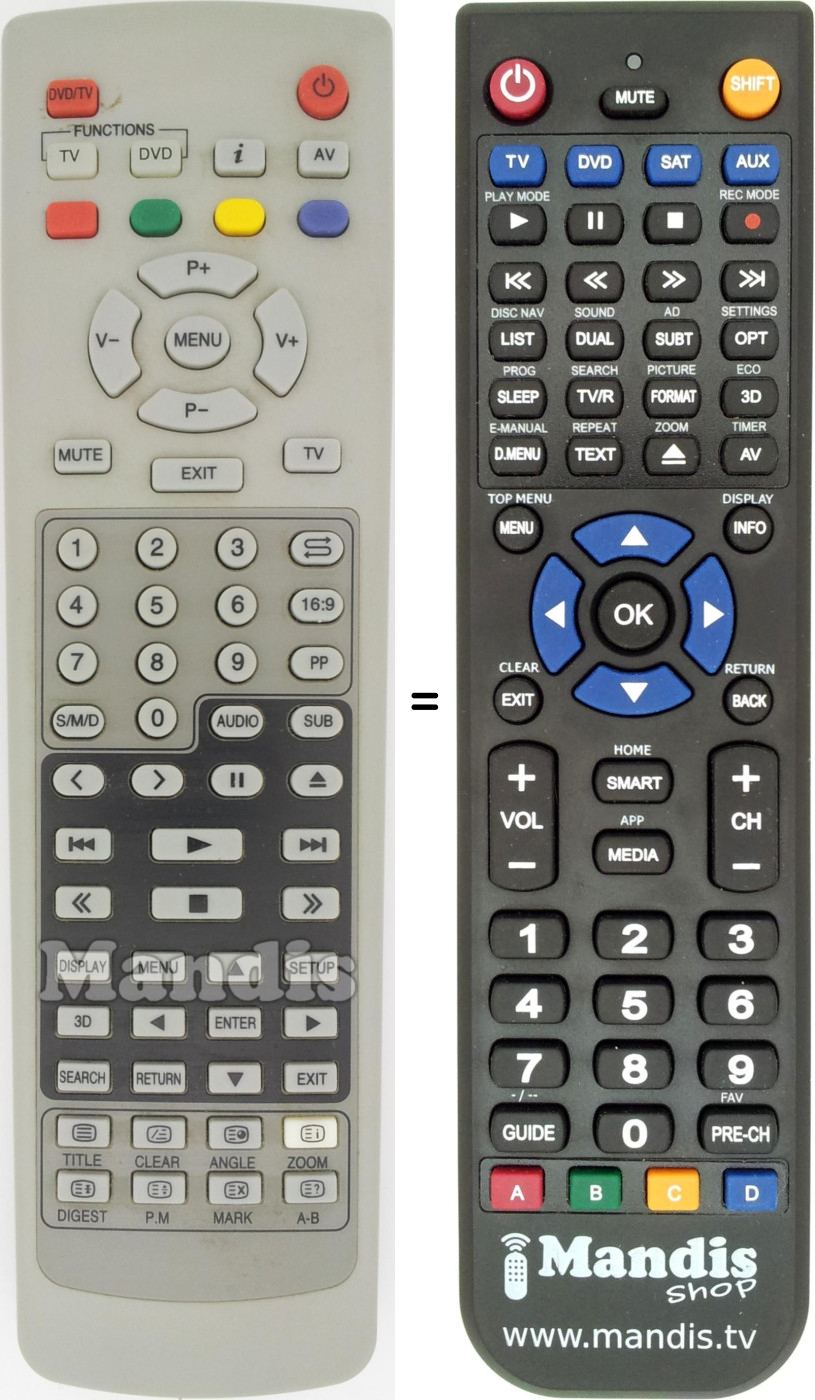 Télécommande équivalente REMCON1492