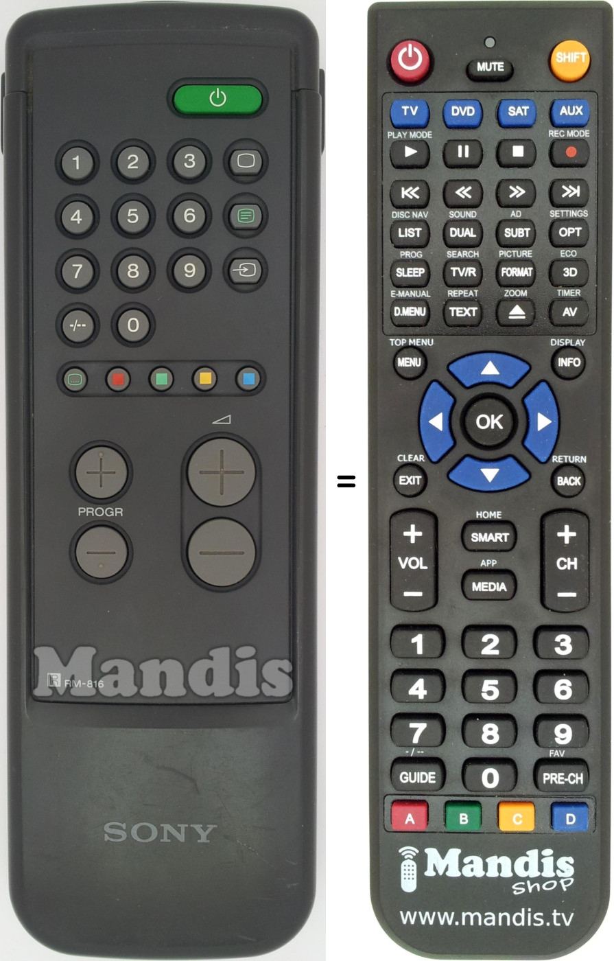 Télécommande équivalente RM816