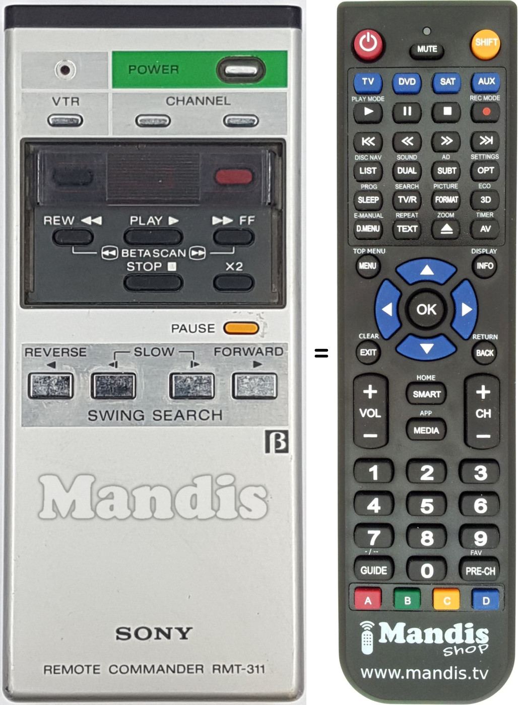 Télécommande équivalente RMT-311
